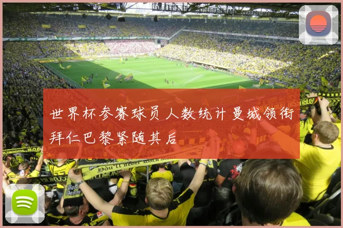 世界杯参赛球员人数统计曼城领衔拜仁巴黎紧随其后